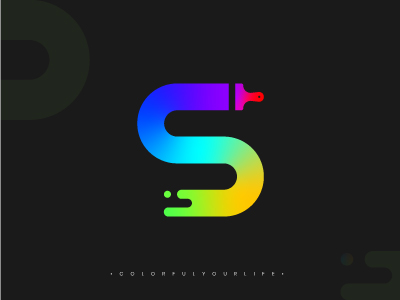 Paint Brush Colorful P Lettermark Gradie