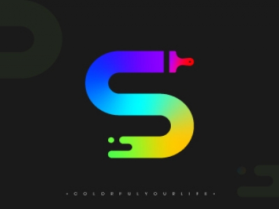 Paint Brush Colorful S Lettermark Gradie