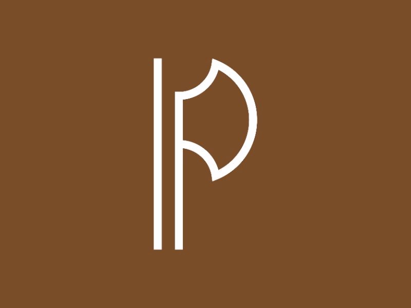 letter P and Axe logomark