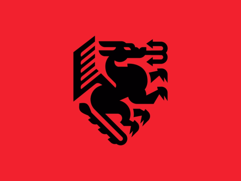 Geometric Dragon Heraldry Logo