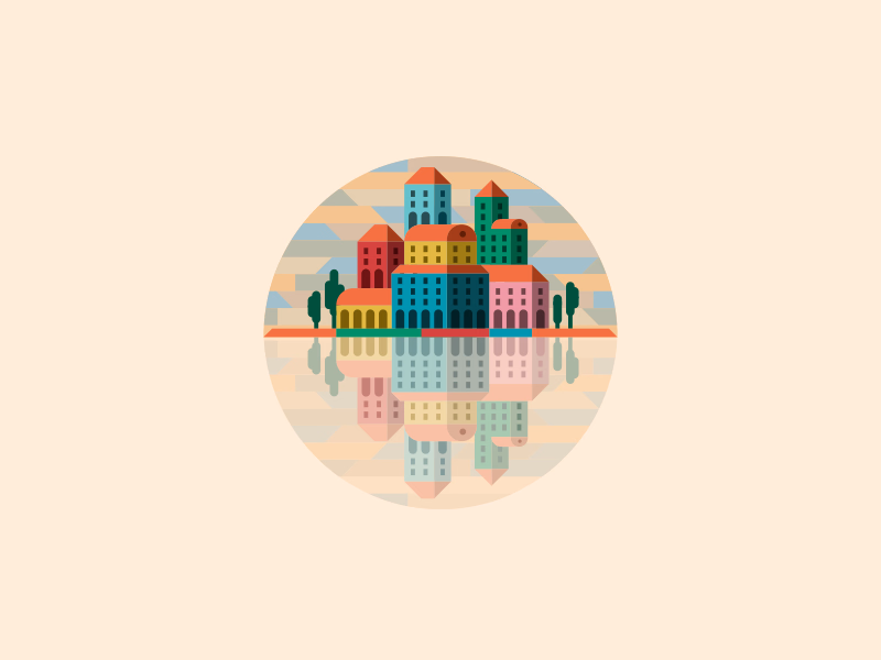 Colorful Ancient City By The Ocean