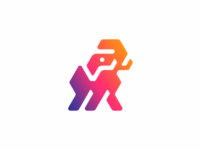 Colorfull Elephant in Geometric Style