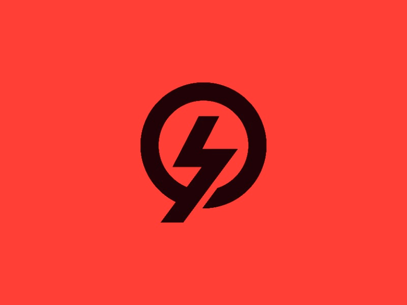 Letter O and Bolt Solar Panel Logo Design