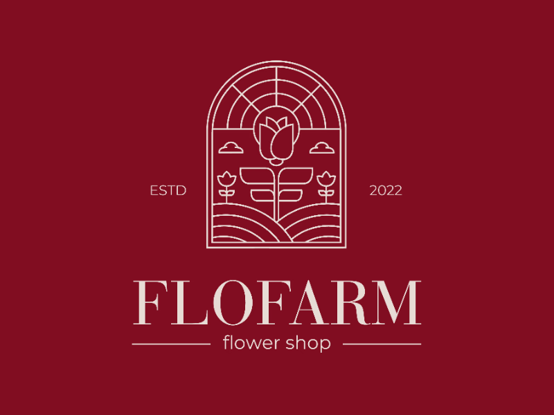 Логотип для цветочного магазина Flofarm