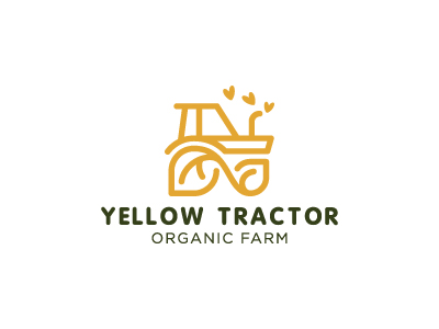 Yellow tractor