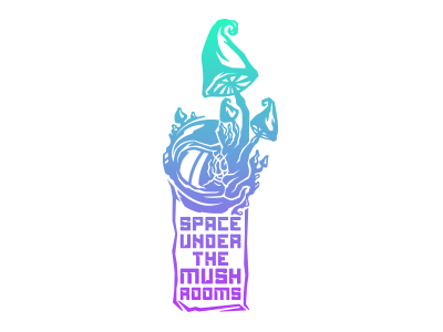 space under the mushrooms